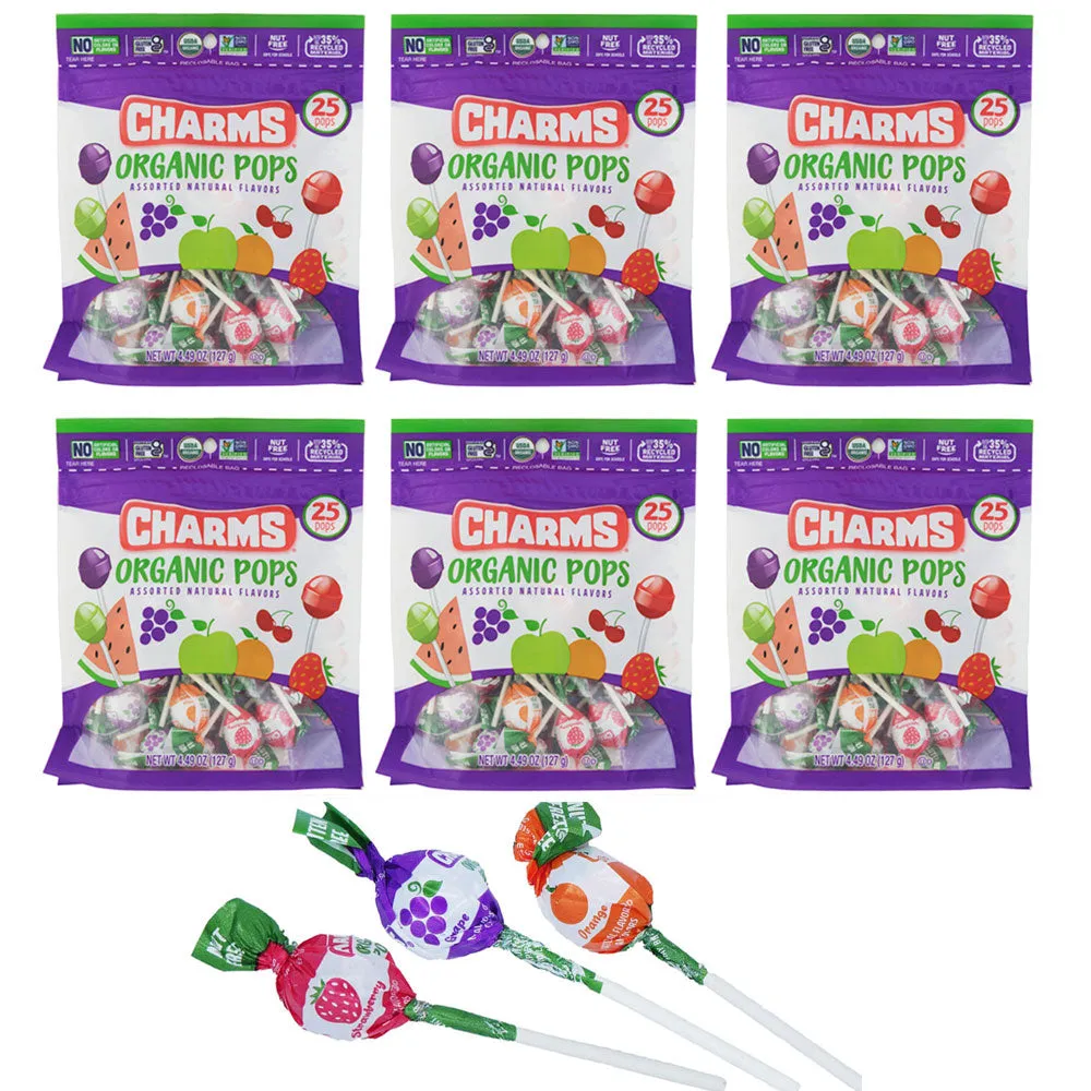 150 Pc Charms Organic Pops Healthy Candy Natural Flavors Vegan Lollipops Suckers