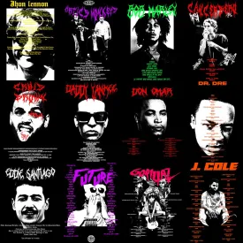 24 Music Artists Streetwear V4 Designs Bundle PNG   PSD