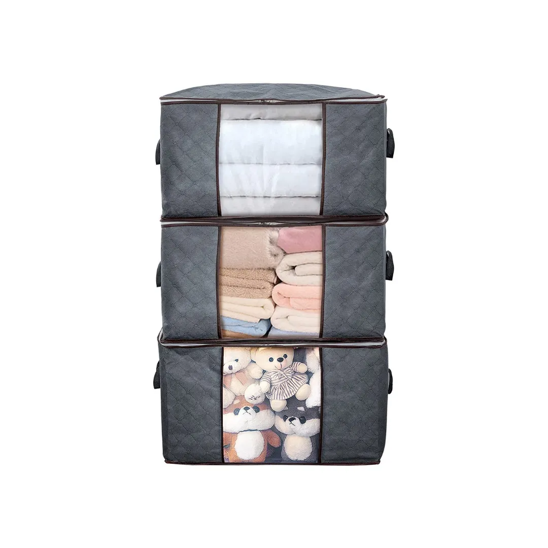 3 Large Clothes Storage Bag Organizers