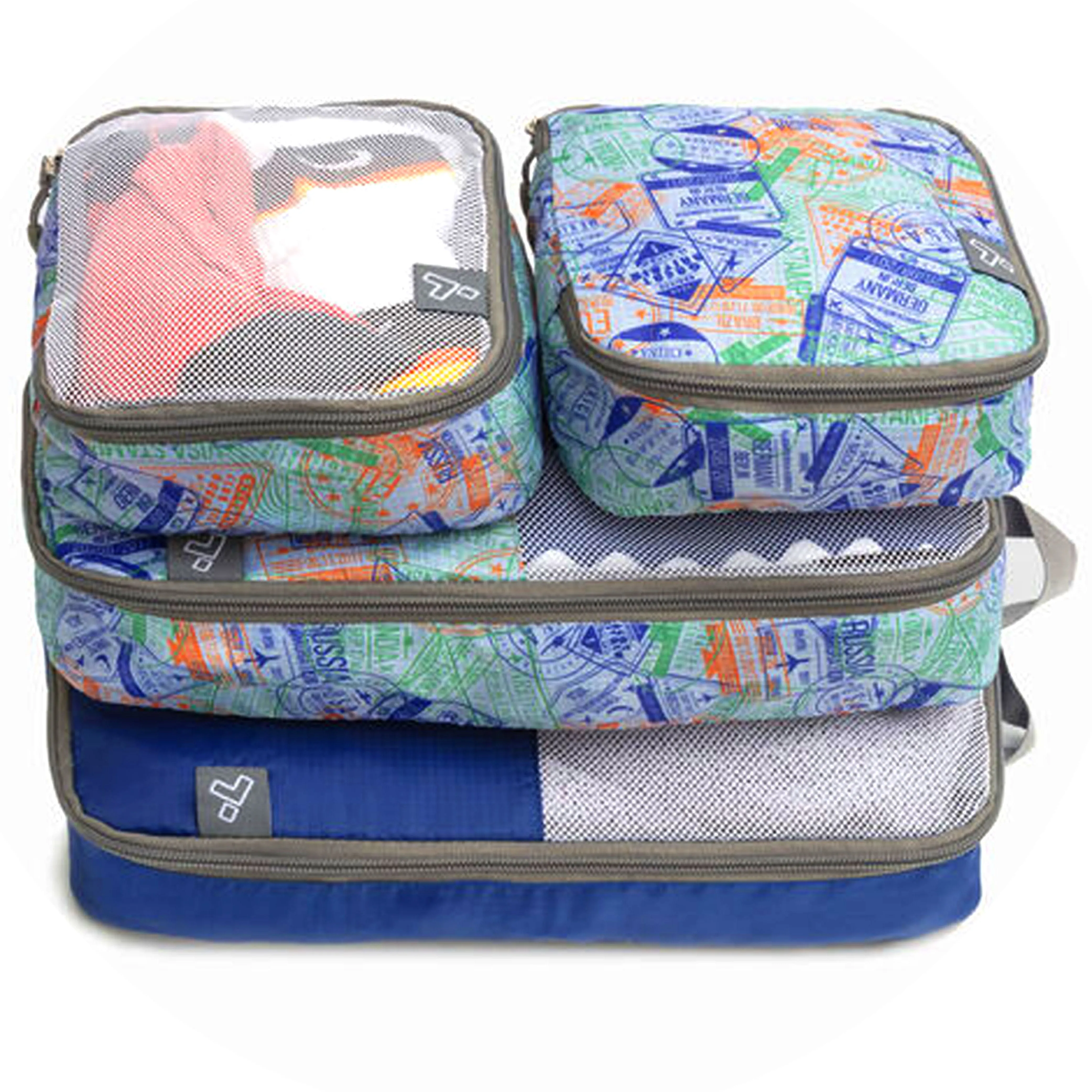 4 Pc Travelon Soft Packing Organizer Toiletry Makeup Cosmetic Bag Zipper Holder
