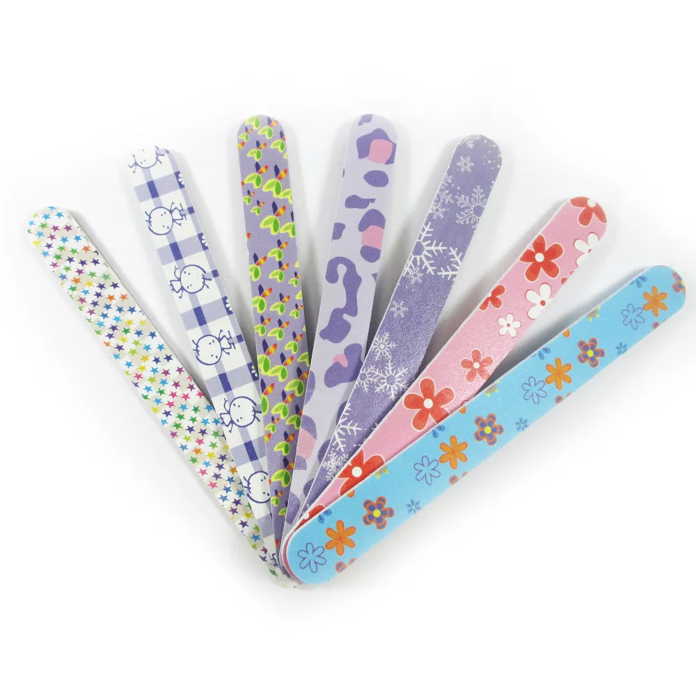 6 Double Sided Nail File Emery Board Manicure Pedicure Gift Set Lot Design New