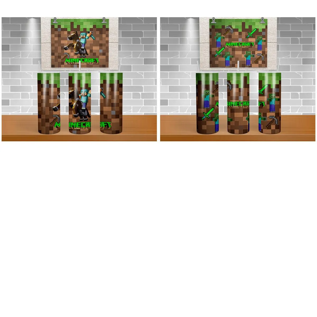 6 Minecraft Gaming Tumbler Wrap Designs Bundle JPG