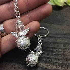 70 pcs Angel keychain, baptism keychain, pearl keychain, angel keychain, charm keychain, christening favor, baptism angel favor