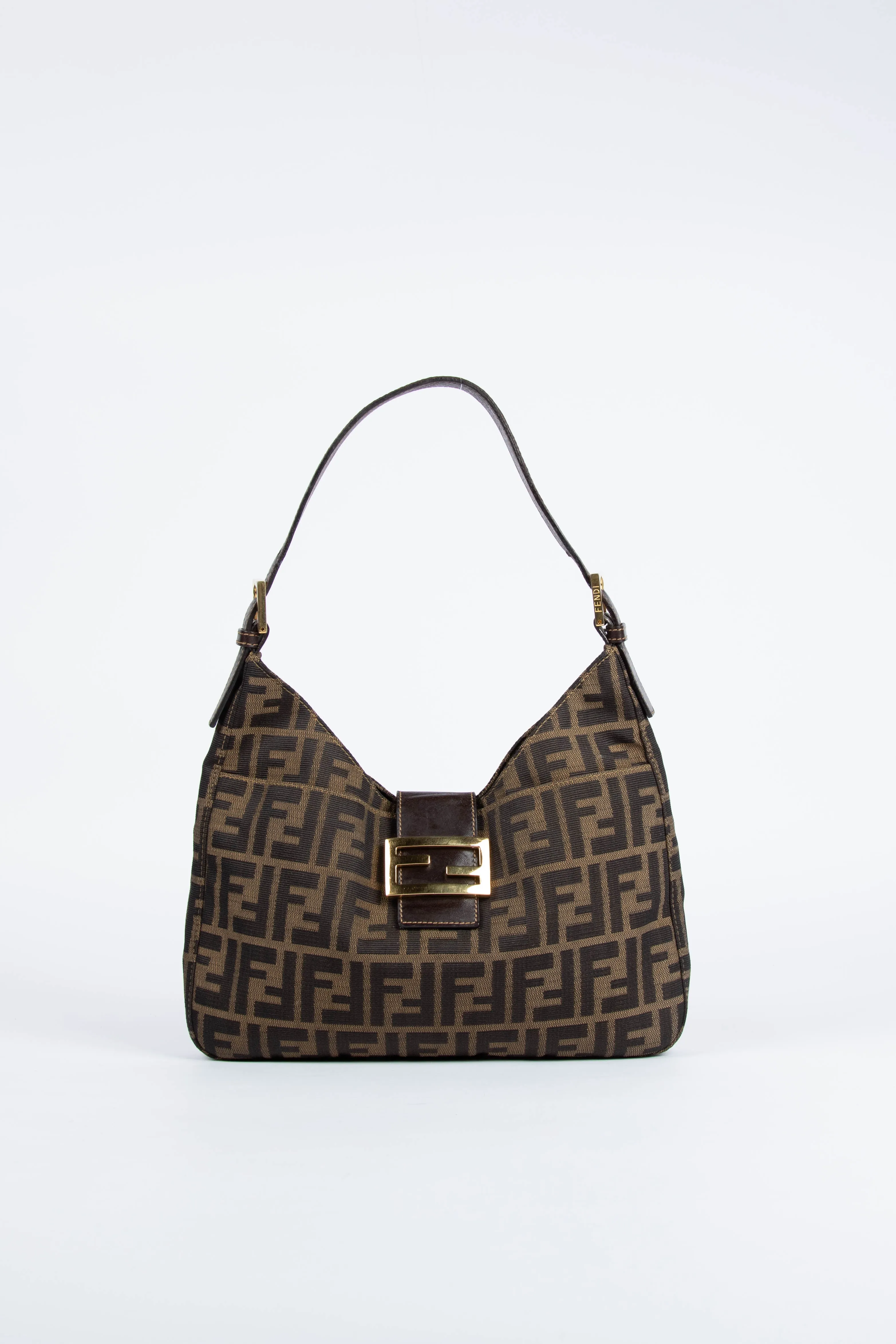 90s Fendi Zucca Shoulder Bag GHW