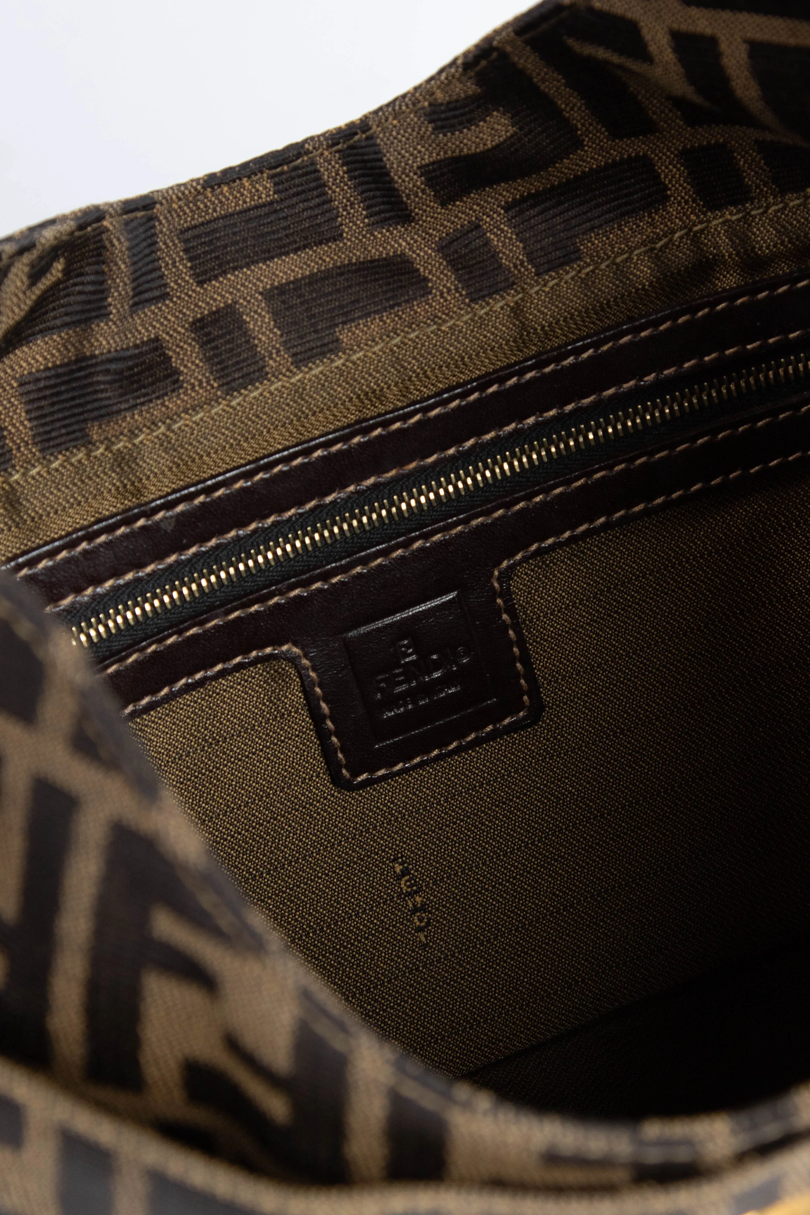 90s Fendi Zucca Shoulder Bag GHW