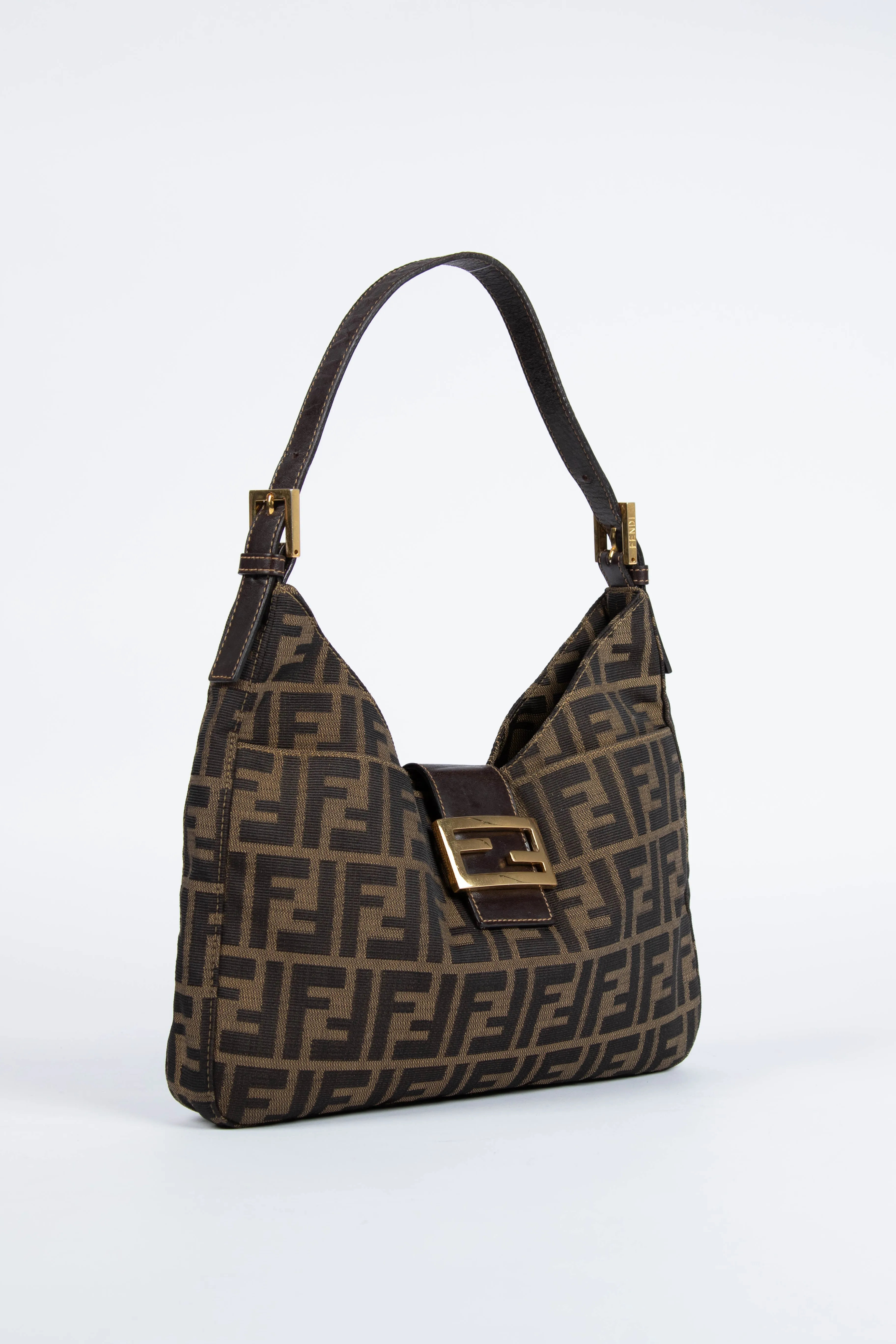 90s Fendi Zucca Shoulder Bag GHW
