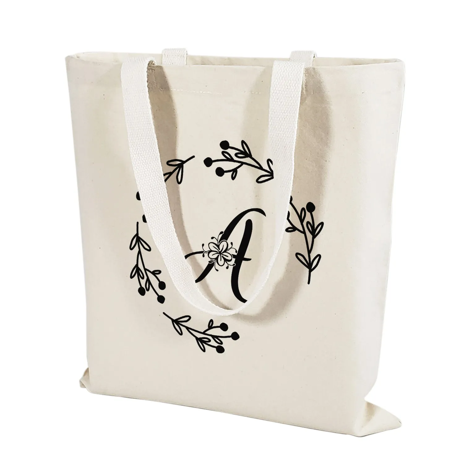 ''A'' Letter Initial Canvas Tote Bag - Initials Bags