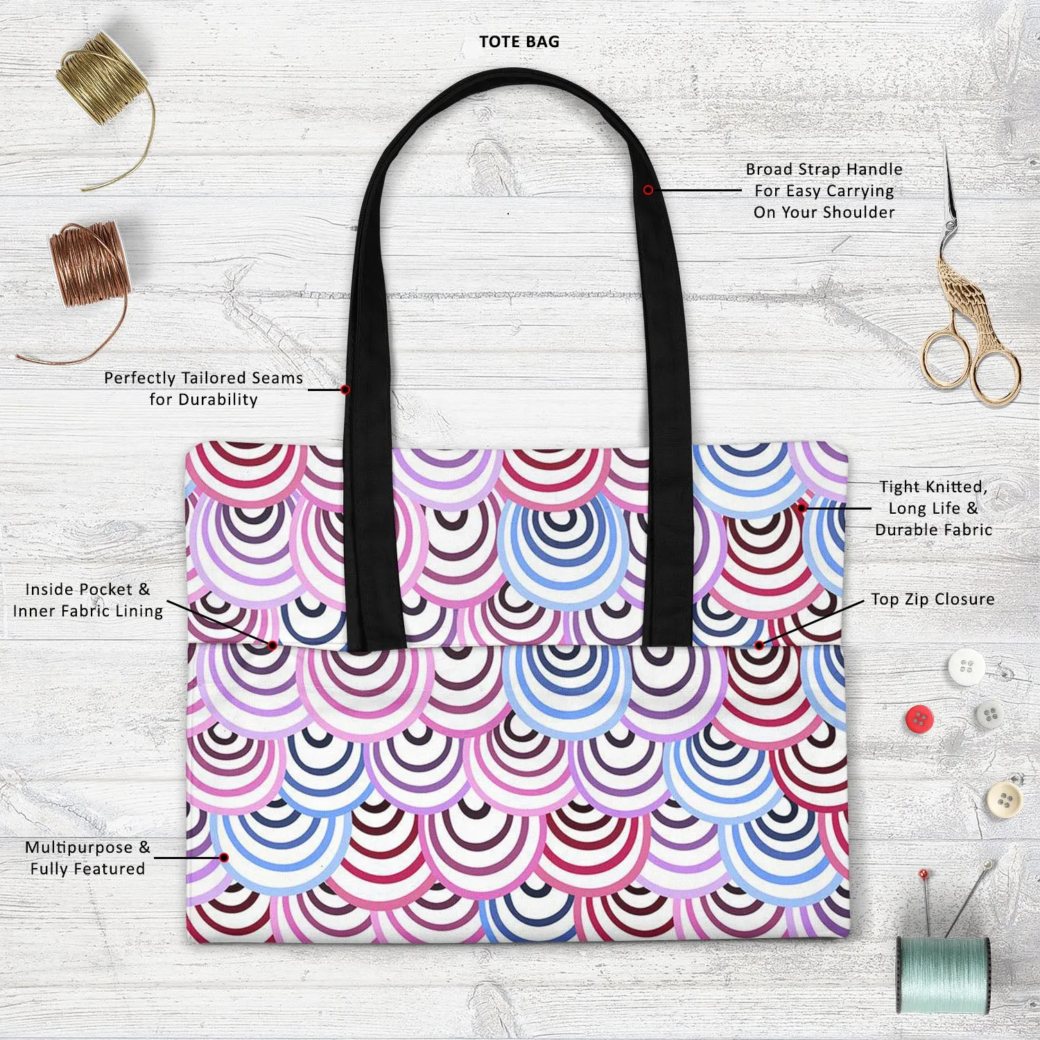 Abstract Doodles D2 Tote Bag Shoulder Purse | Multipurpose