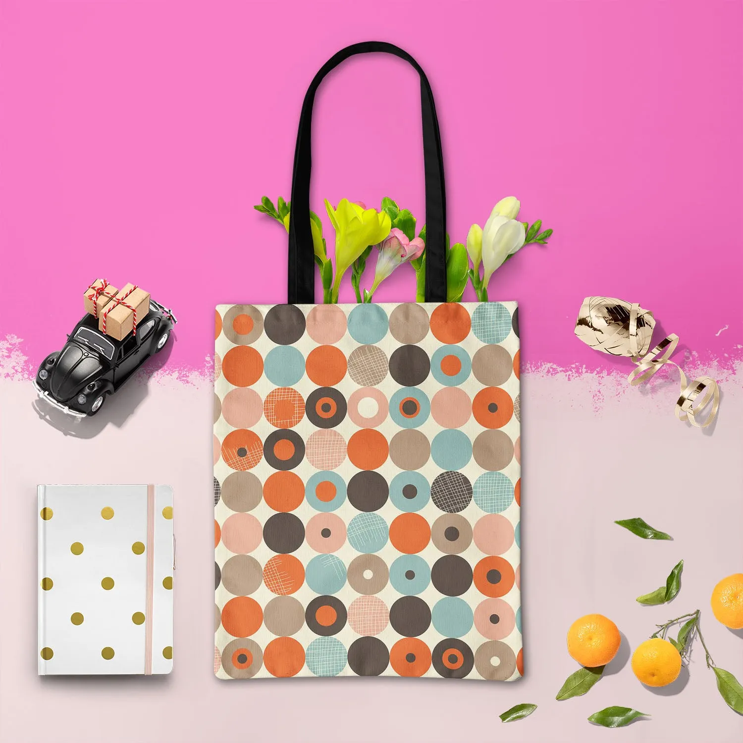 Abstract Retro D2 Tote Bag Shoulder Purse | Multipurpose