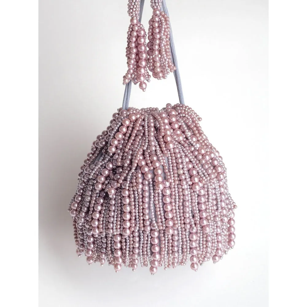 Adora By Ankita Grey Perla Flapper Bucket Bag