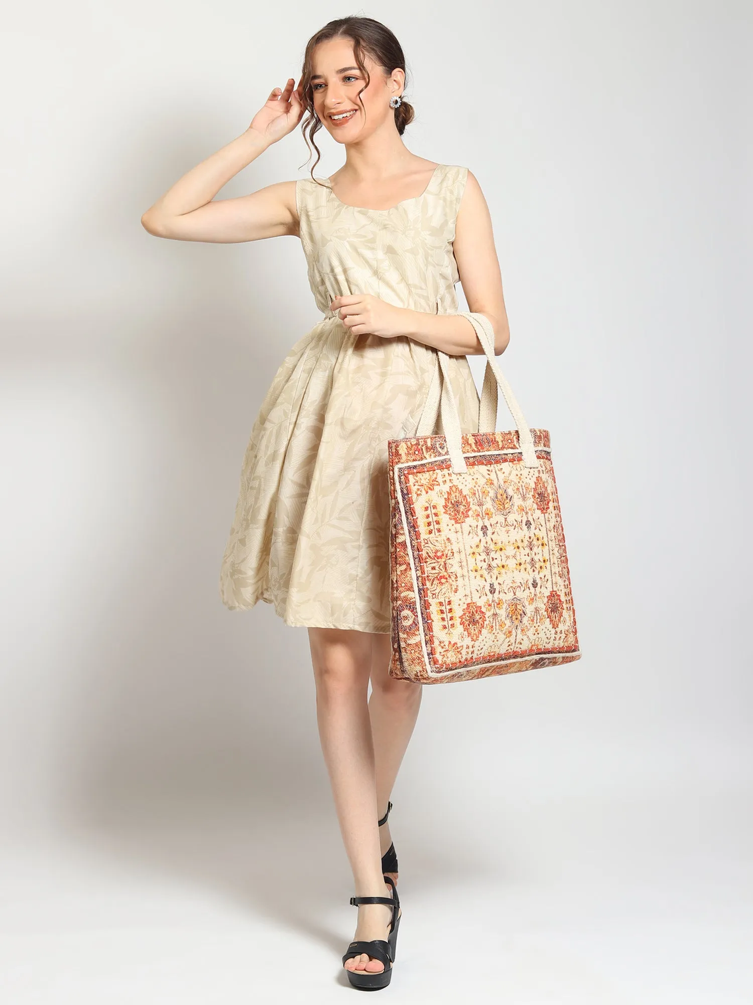 ADRIA - HAND BLOCK COTTON PRINTED TOTE BAG