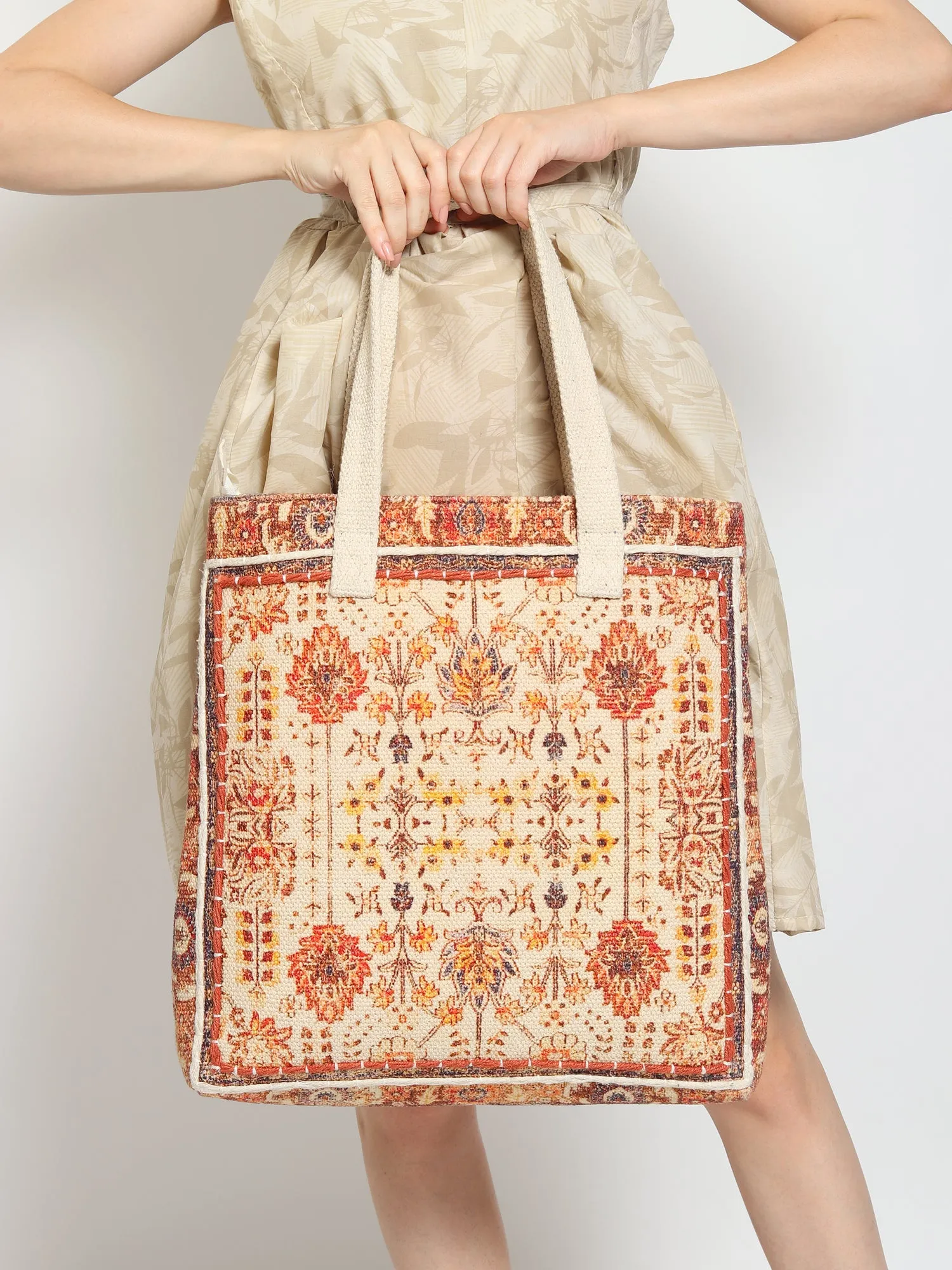 ADRIA - HAND BLOCK COTTON PRINTED TOTE BAG