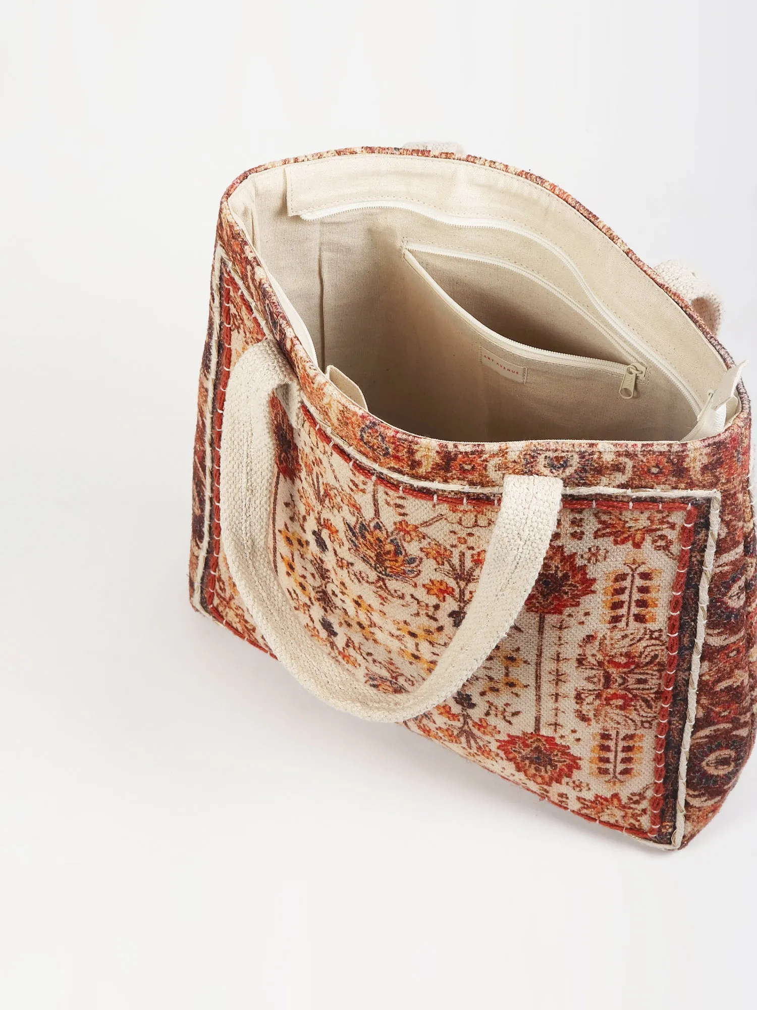 ADRIA - HAND BLOCK COTTON PRINTED TOTE BAG