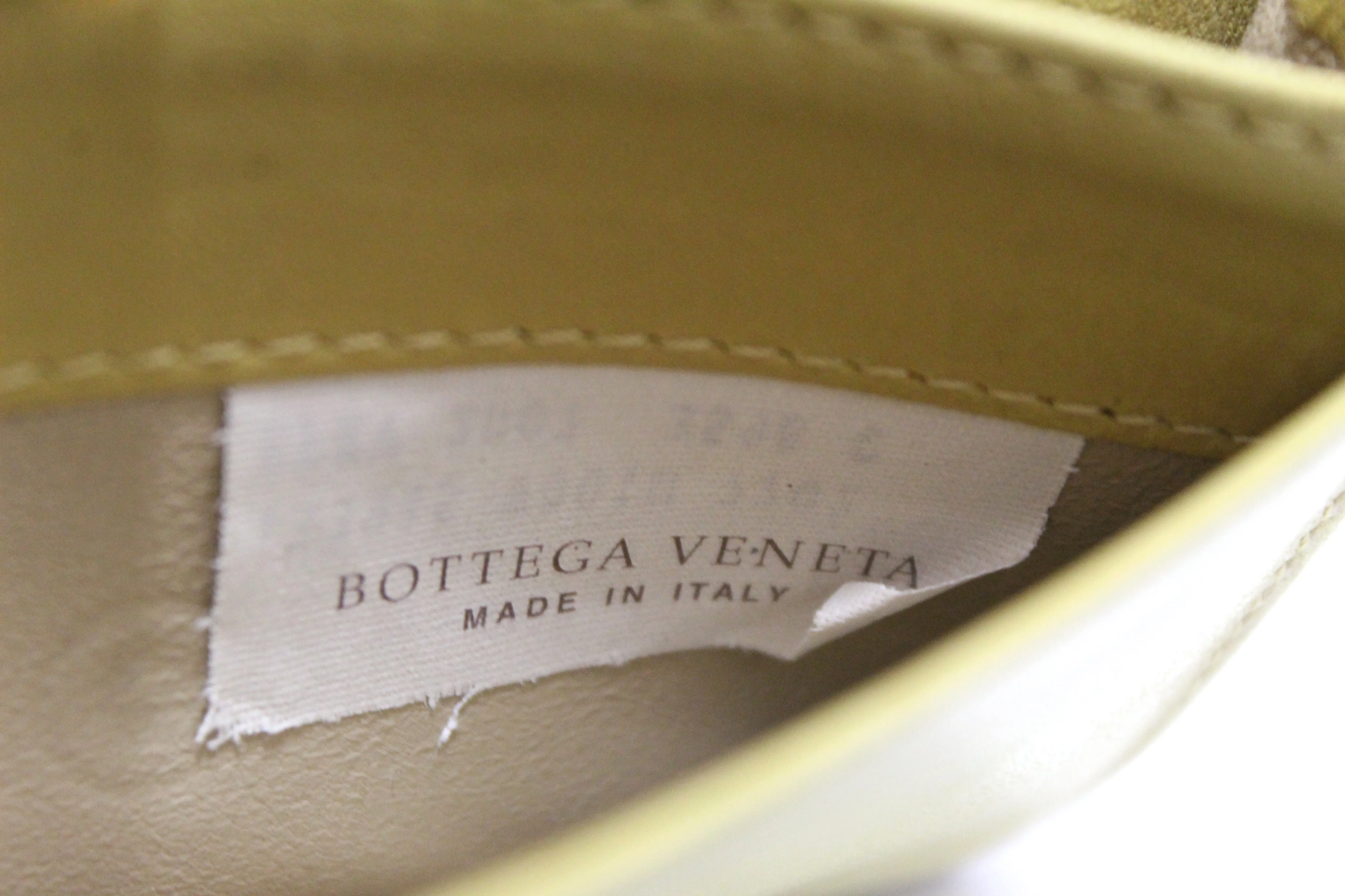Authentic Bottega Veneta Yellow Nappa Leather Intrecciato Woven Card Case Wallet