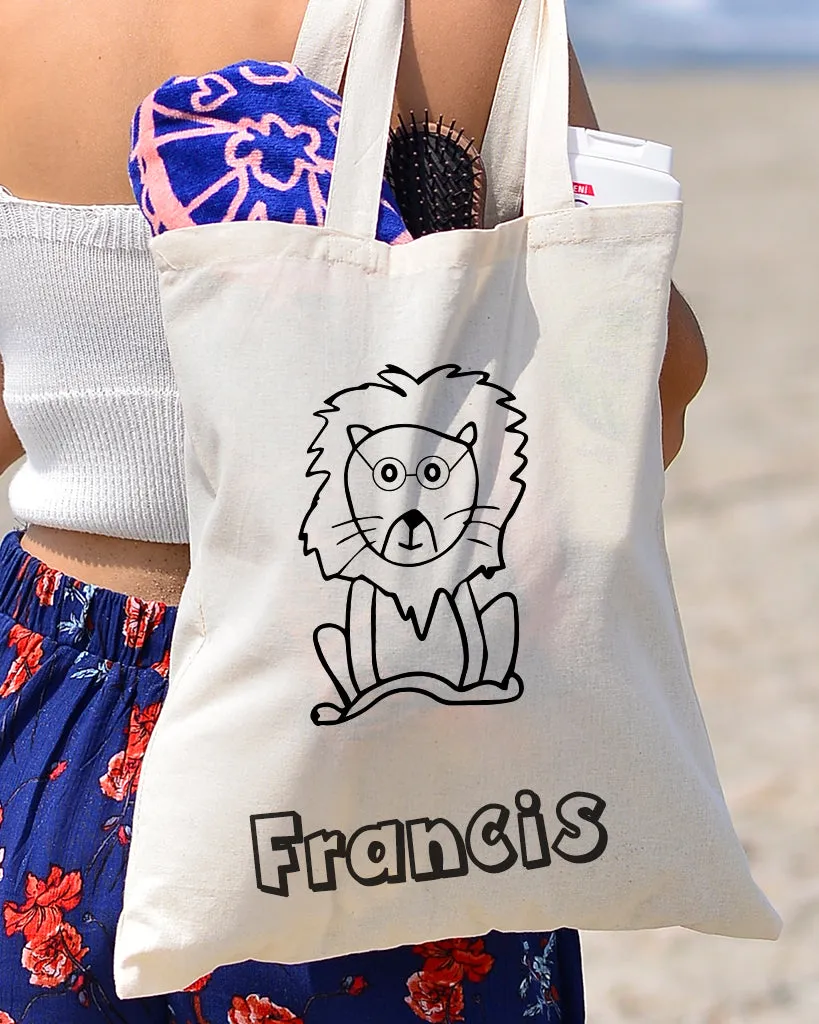 Black Color The Lion King Tote Bag (Basic Level) - Coloring-Painting Bags for Kids