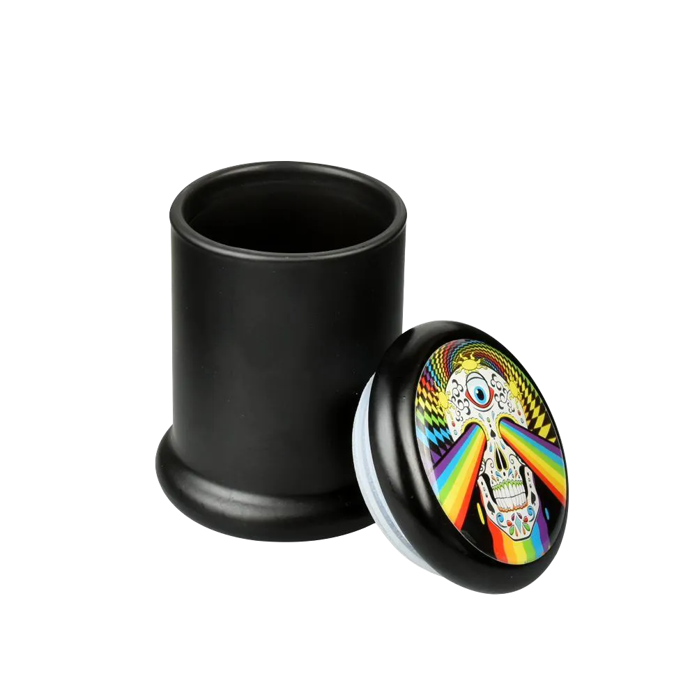 Black Glass Stash Jar - Bulk 6 Pack