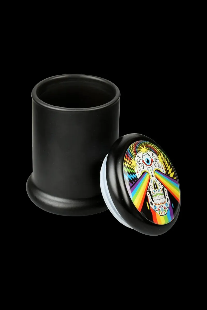 Black Glass Stash Jar - Bulk 6 Pack
