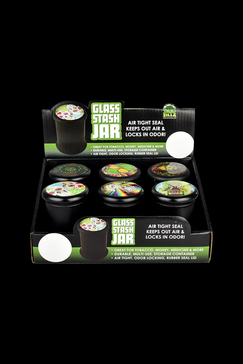Black Glass Stash Jar - Bulk 6 Pack