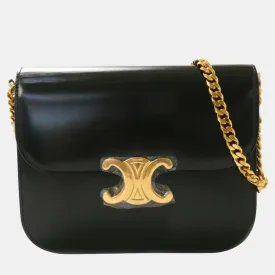 Black Leather Onesize Triomphe Shoulder Bag