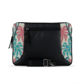 Black Mixed Laptop Sleeve Colorful Palm