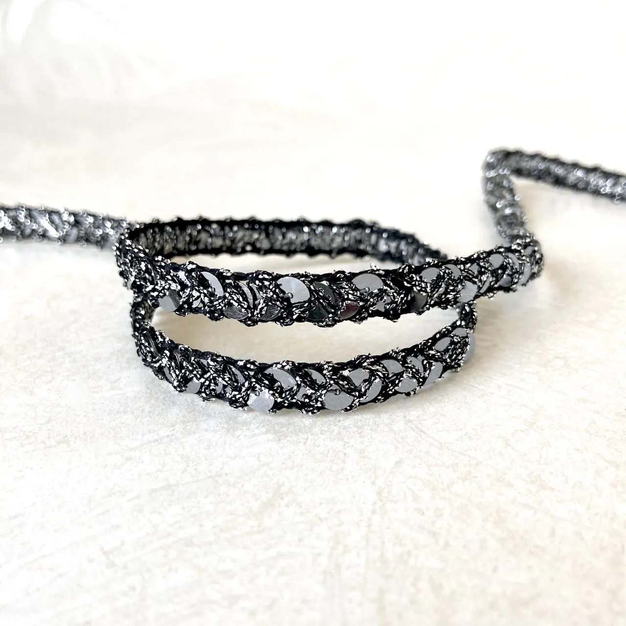 Black Sequin Trim
