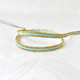 Blue & Metallic Gold Braid