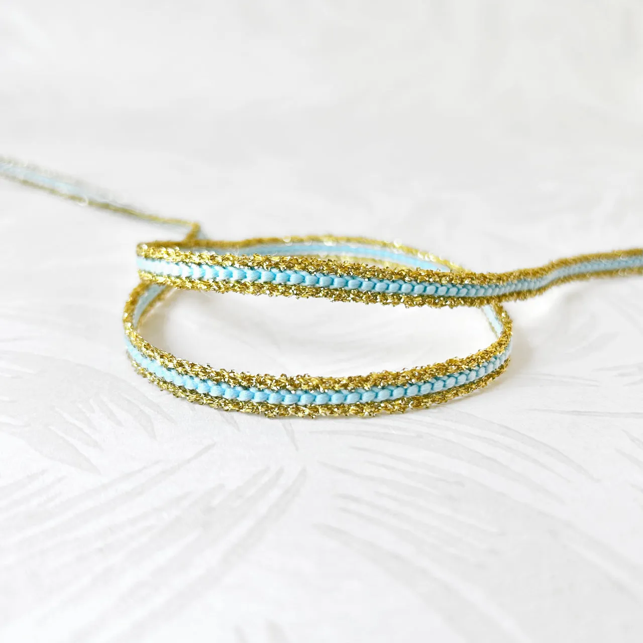 Blue & Metallic Gold Braid