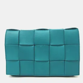 Blue Leather Cassette Shoulder Bag