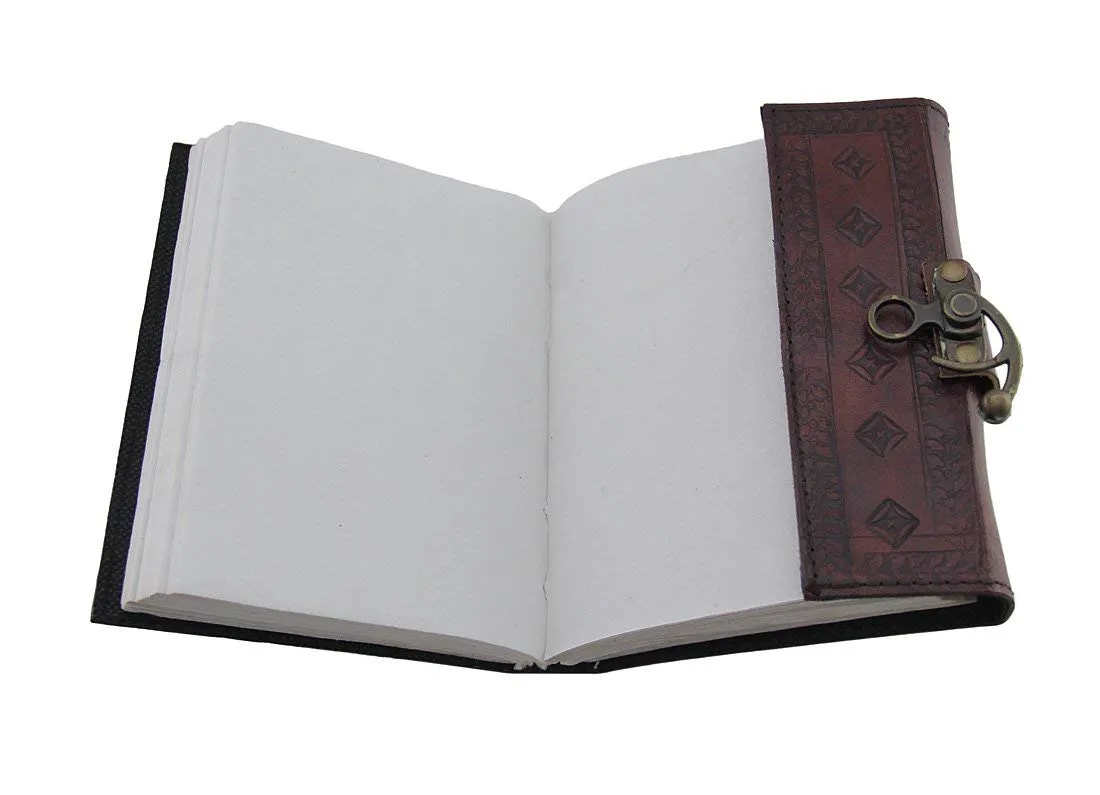 Blue Stone Embossed Leather Notebooks