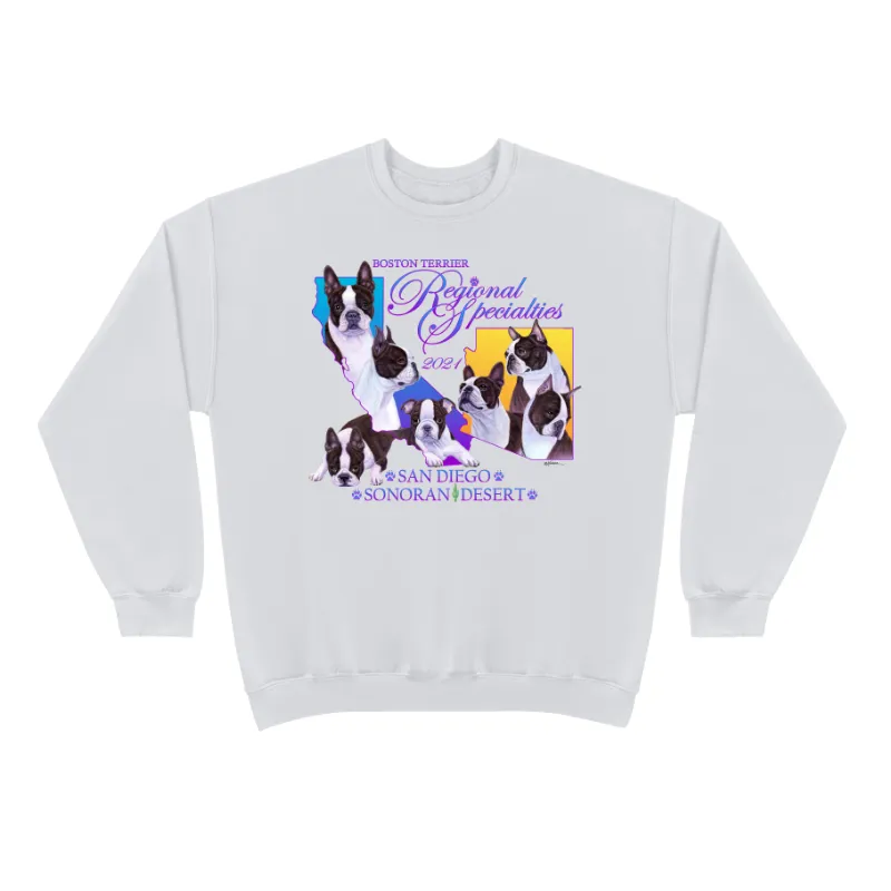 Boston Terrier Regional Specialties Design on a Gildan - 18000 - G180 - Heavy Blend Sweatshirt (Unisex)