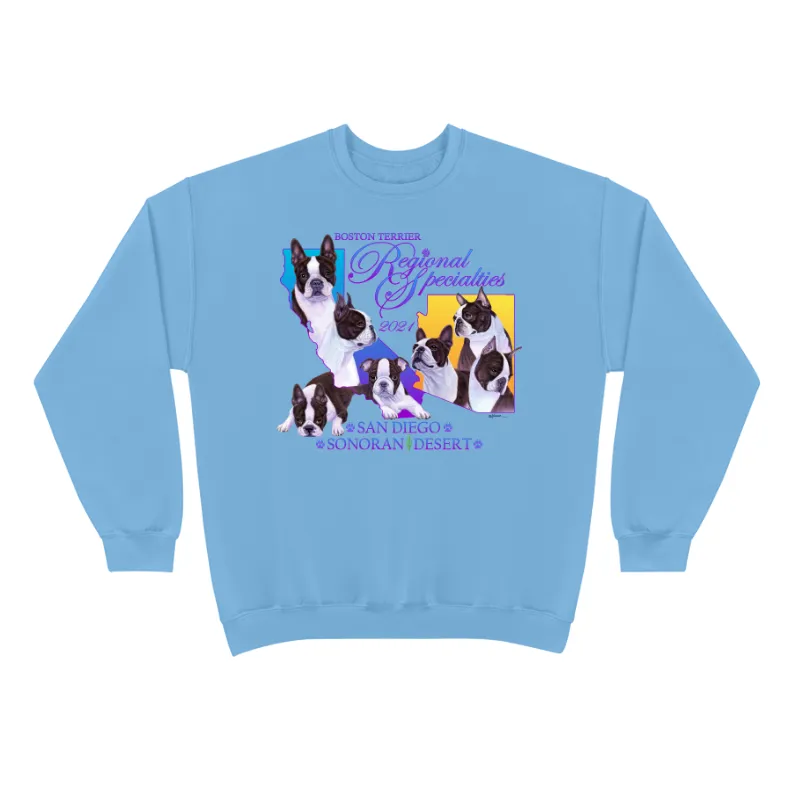 Boston Terrier Regional Specialties Design on a Gildan - 18000 - G180 - Heavy Blend Sweatshirt (Unisex)