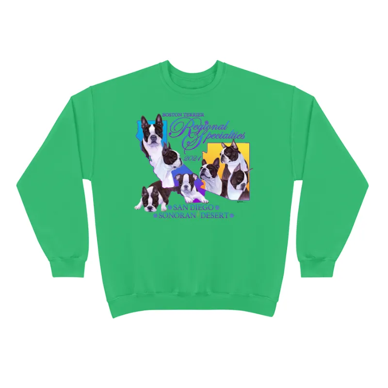 Boston Terrier Regional Specialties Design on a Gildan - 18000 - G180 - Heavy Blend Sweatshirt (Unisex)