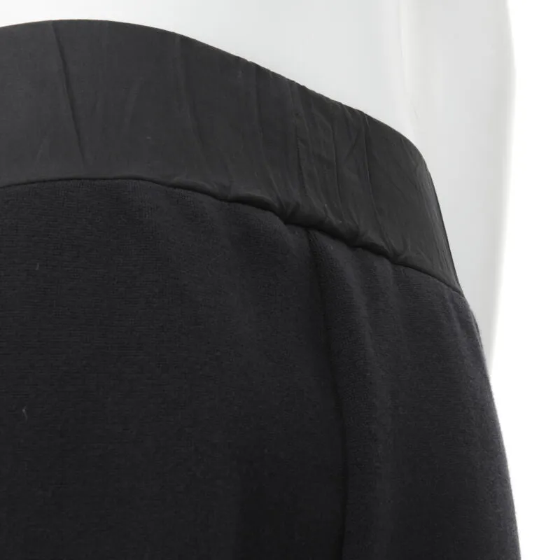 BOTTEGA VENETA black cotton waist band heavy cotton wide leg sweat pants IT48 M