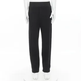 BOTTEGA VENETA black cotton waist band heavy cotton wide leg sweat pants IT48 M