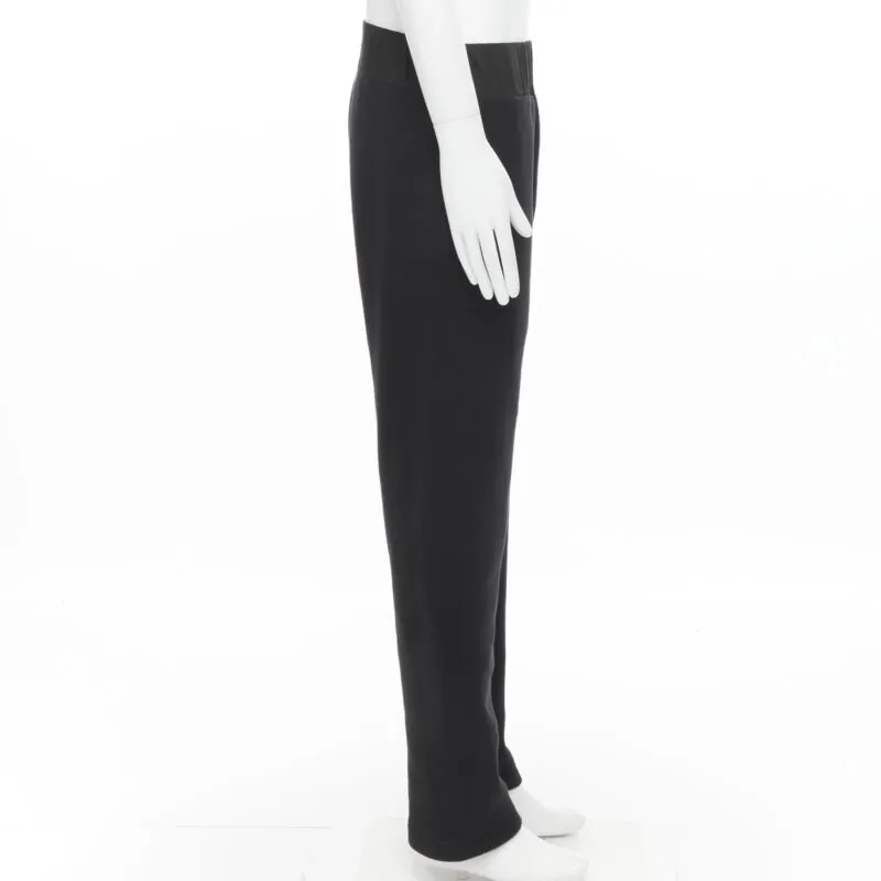 BOTTEGA VENETA black cotton waist band heavy cotton wide leg sweat pants IT48 M
