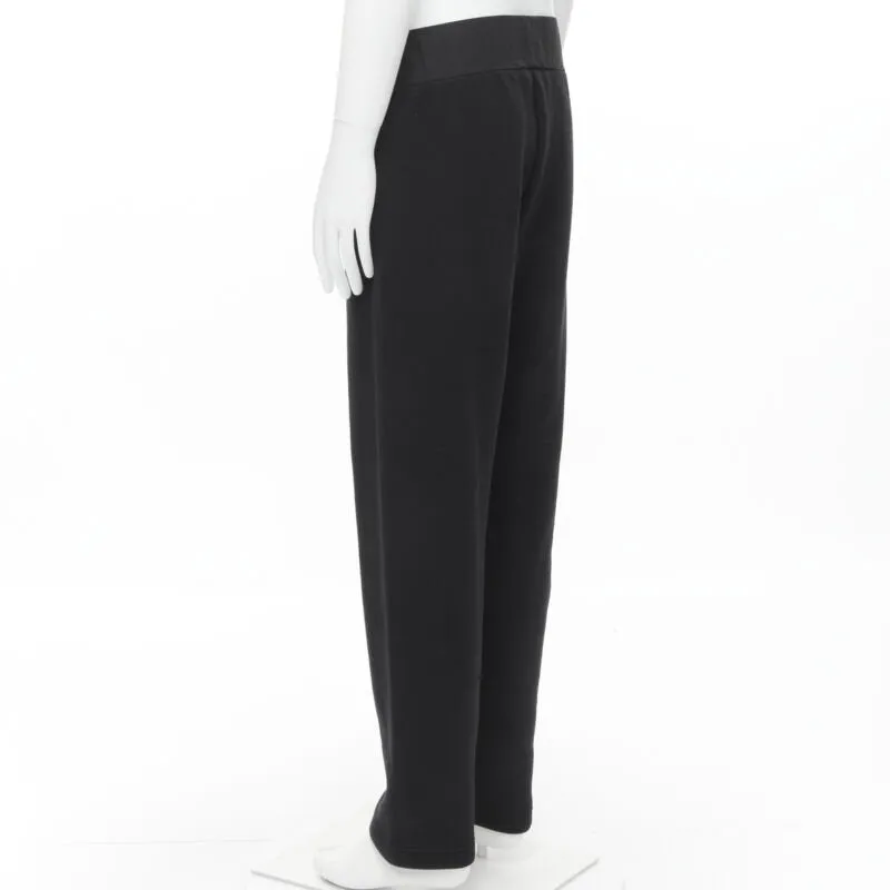 BOTTEGA VENETA black cotton waist band heavy cotton wide leg sweat pants IT48 M