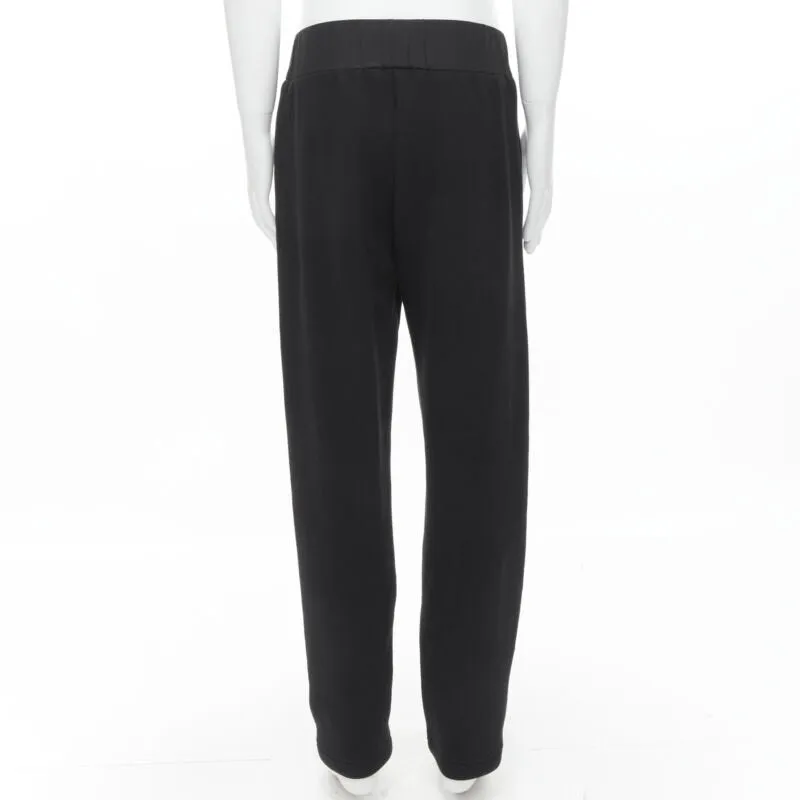 BOTTEGA VENETA black cotton waist band heavy cotton wide leg sweat pants IT48 M