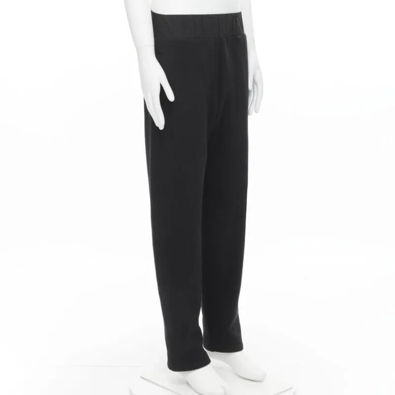 BOTTEGA VENETA black cotton waist band heavy cotton wide leg sweat pants IT48 M