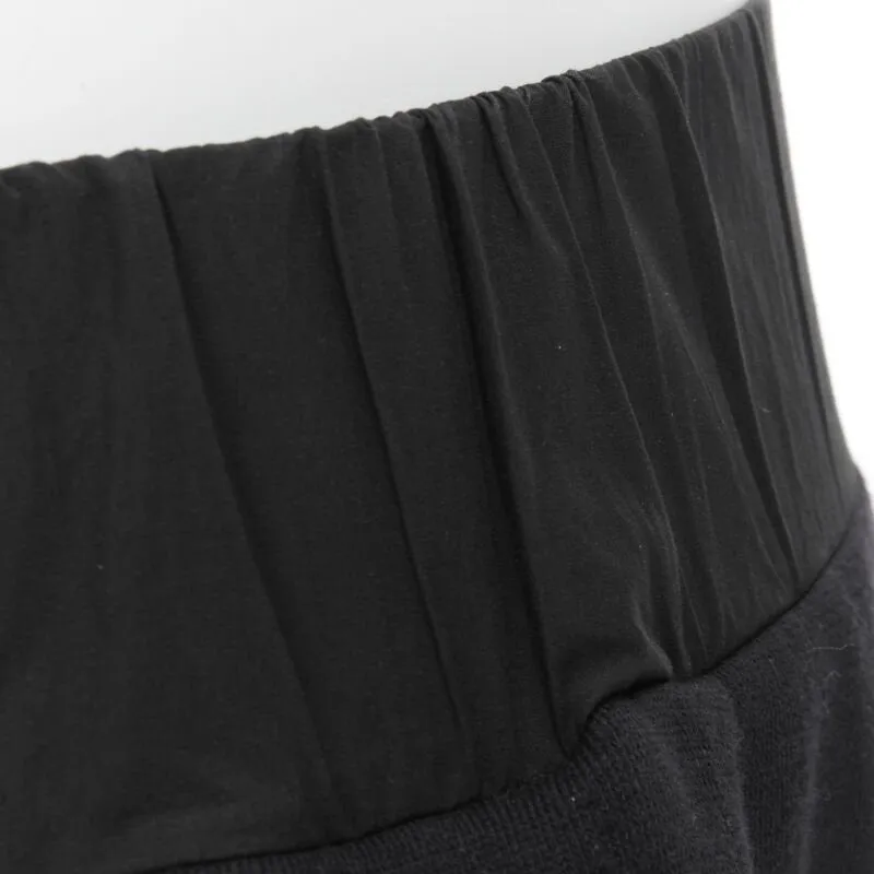 BOTTEGA VENETA black cotton waist band heavy cotton wide leg sweat pants IT48 M