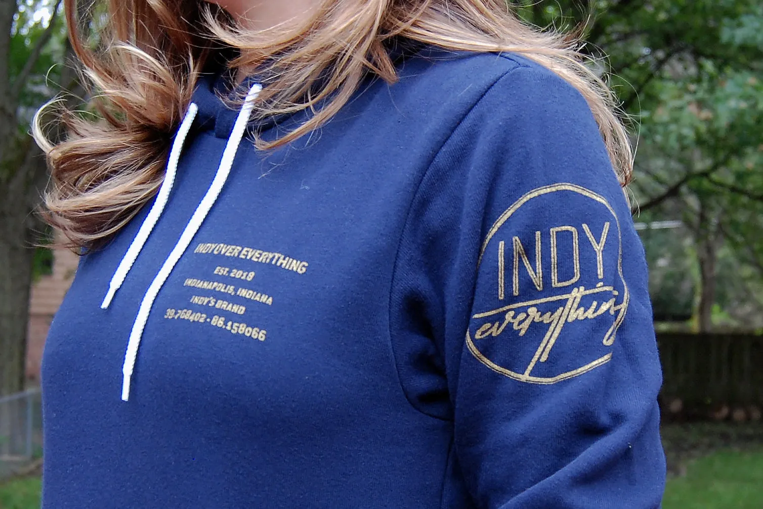 Brand Badge Hoodie - Navy