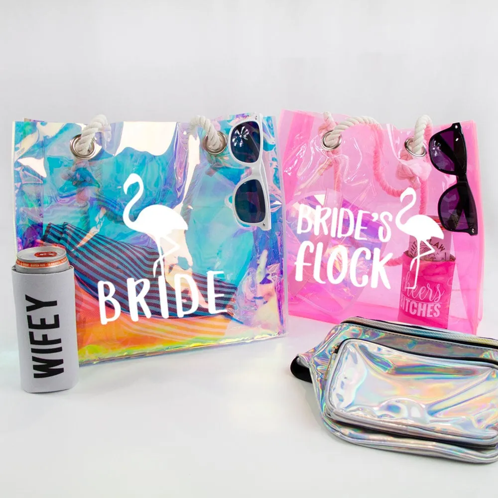 Bride Tote Bag, Bride's Flock Tote Bag