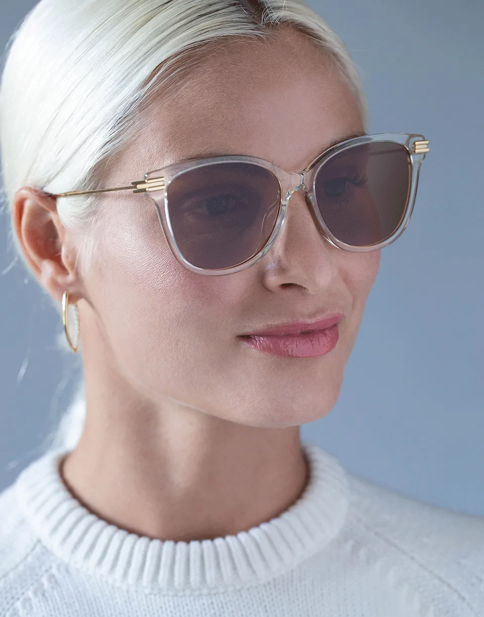 Brown and Gold Rectangle Sunglasses