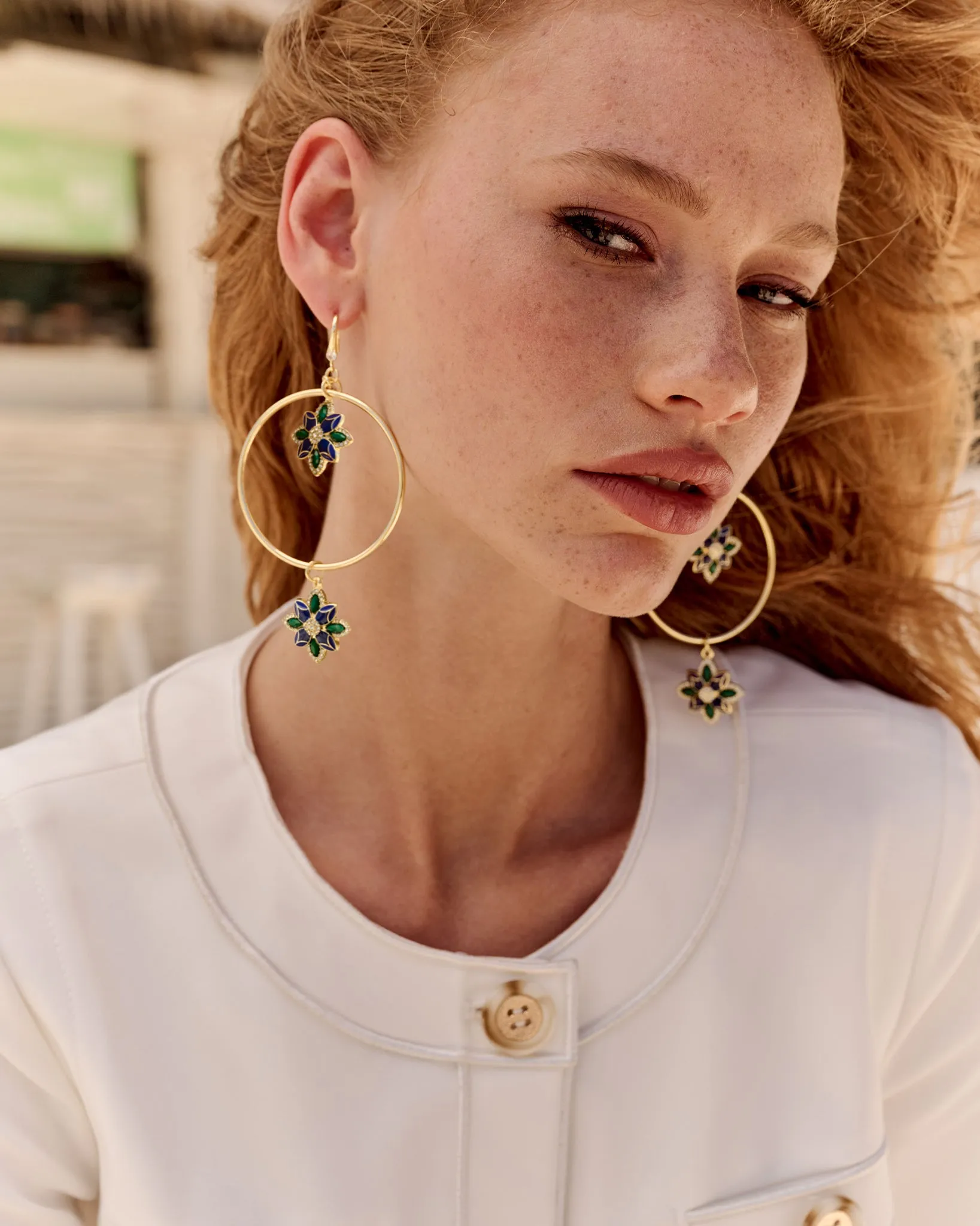 Camila Flower Charm Earrings