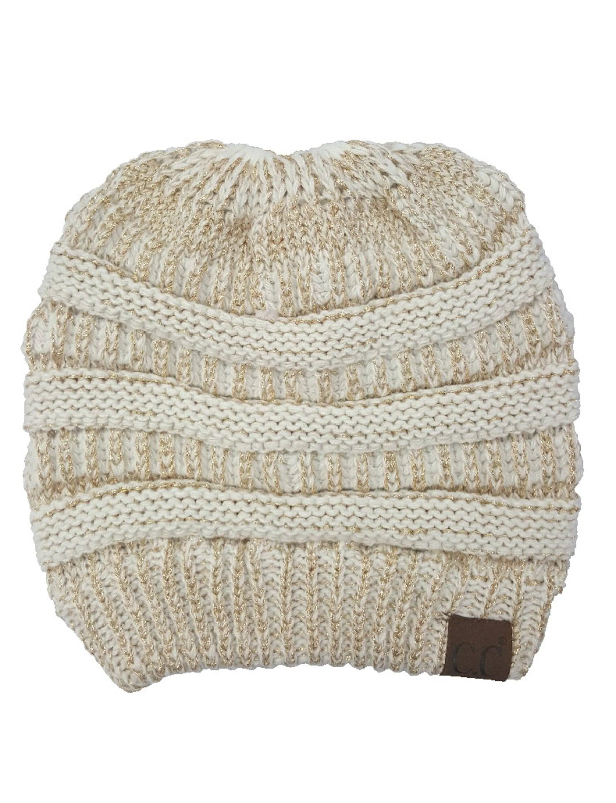 CC Bun Metallic Beanie