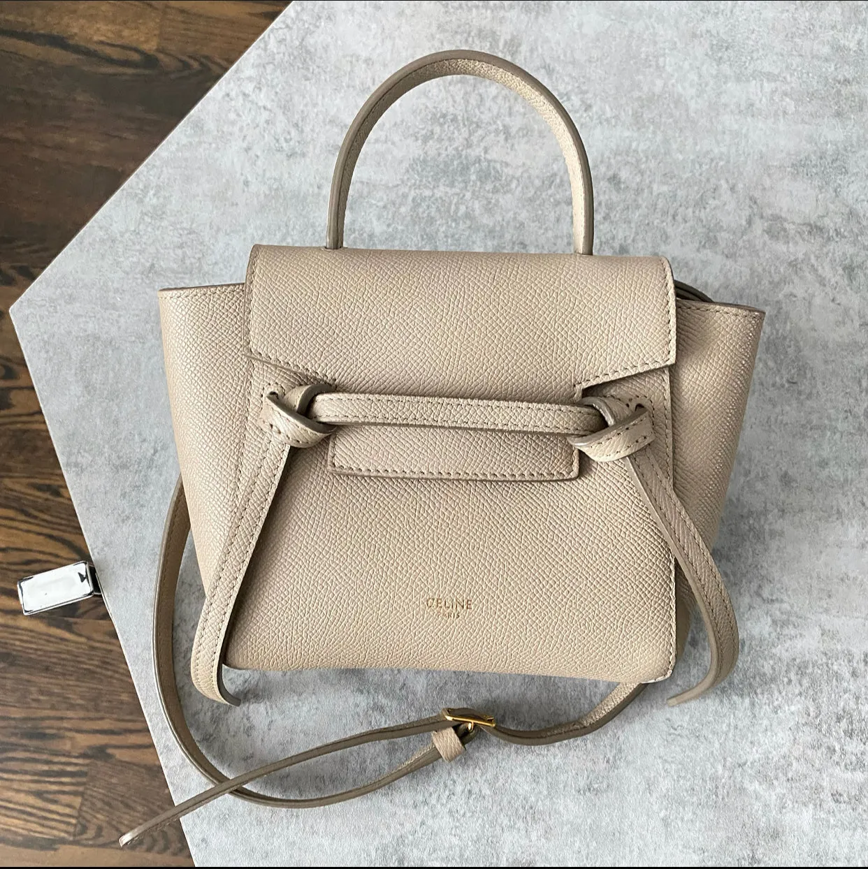 Celine Beige Pico Belt Bag Crossbody Bag