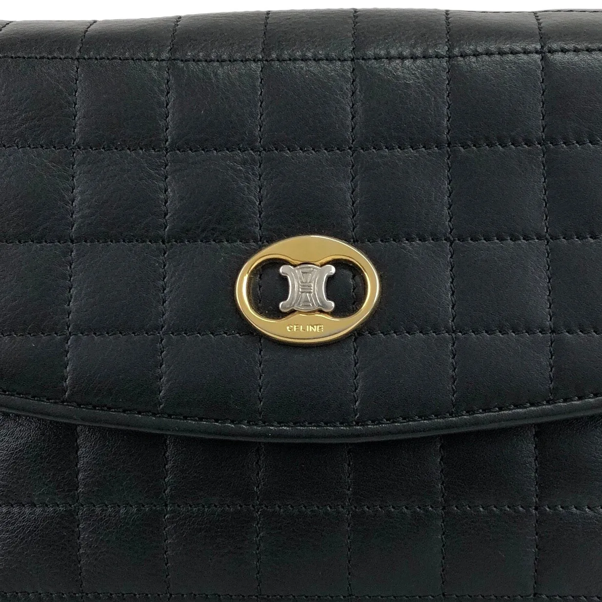 CELINE Blason Chain Shoulder bag Black Vintage bvdhvm