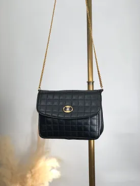 CELINE Blason Chain Shoulder bag Black Vintage bvdhvm