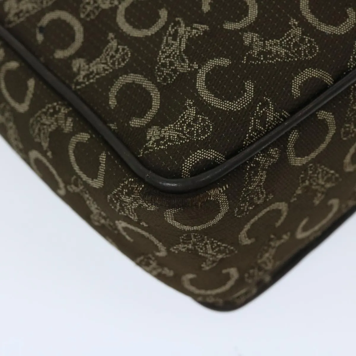 CELINE C Macadam Canvas Hand Bag Brown Auth bs12634