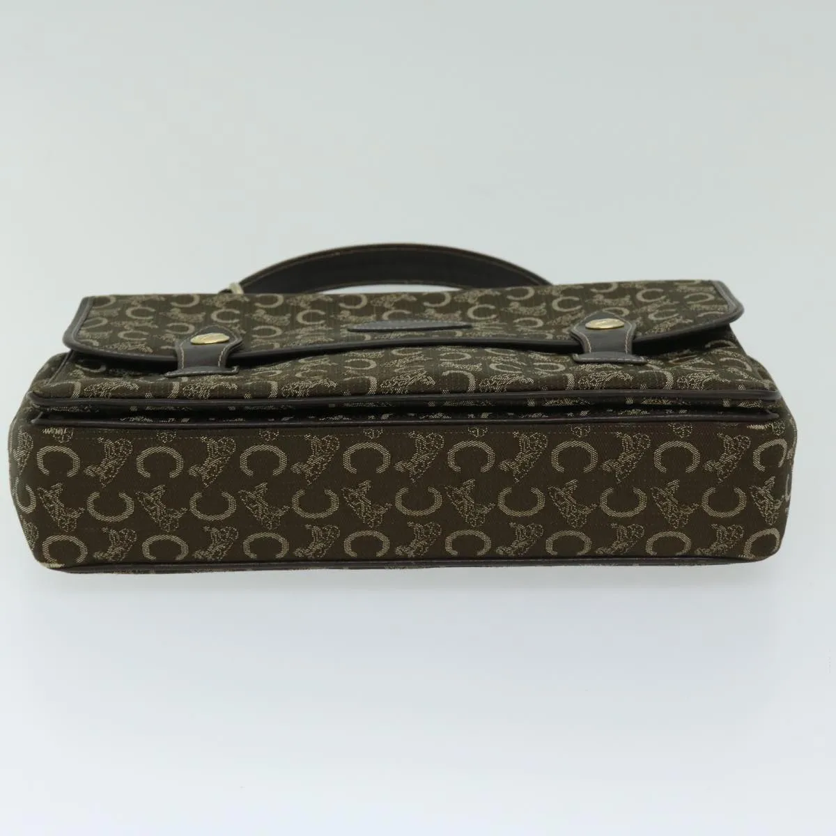 CELINE C Macadam Canvas Hand Bag Brown Auth bs12634
