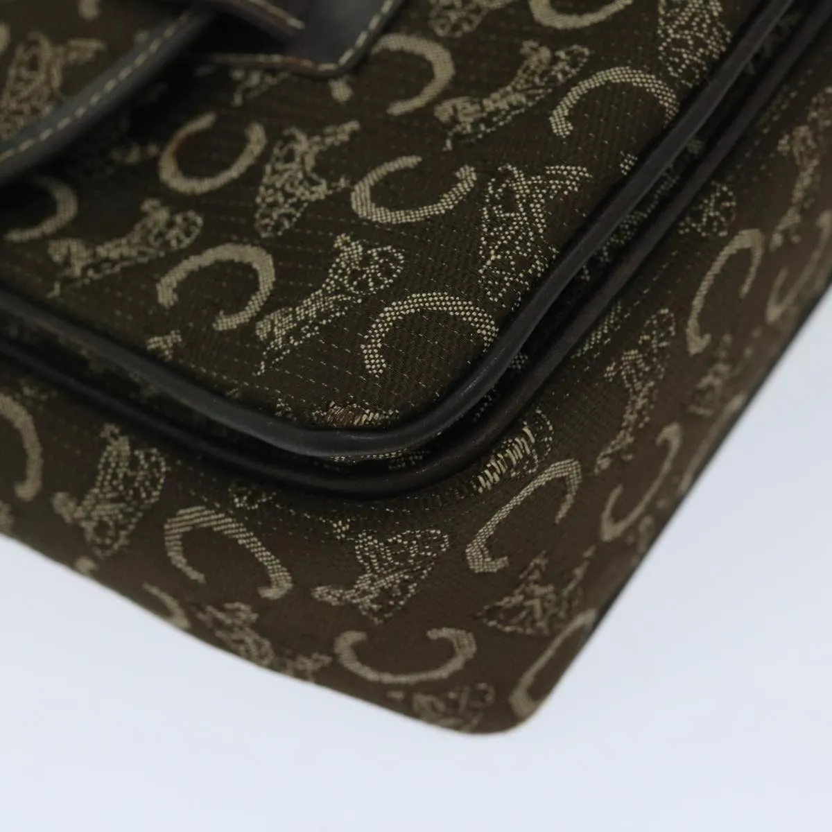 CELINE C Macadam Canvas Hand Bag Brown Auth bs12634
